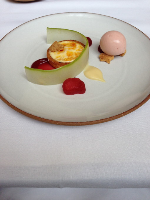 Apple (Sorbet with Bay Leaf Creme Brulee and Hibiscus)